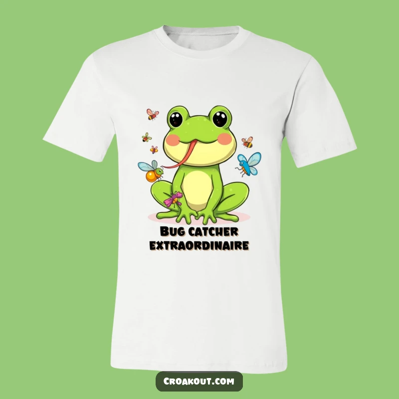 Funny Frog Bug Catcher T-Shirt: Hilarious Amphibian Tee for Bug Enthusiasts