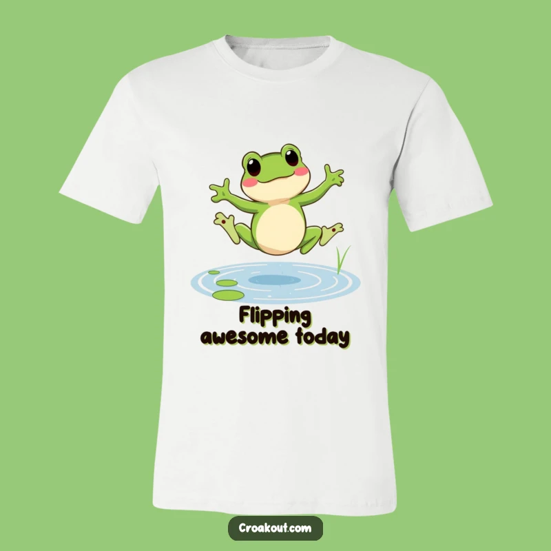 Funny Cartwheeling Frog T-Shirt: Cheerful Amphibian Tee for Active Fun