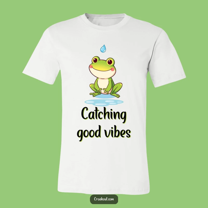 Funny Kawaii Frog Goofy Grin T-Shirt - Embrace the Rain with Humor
