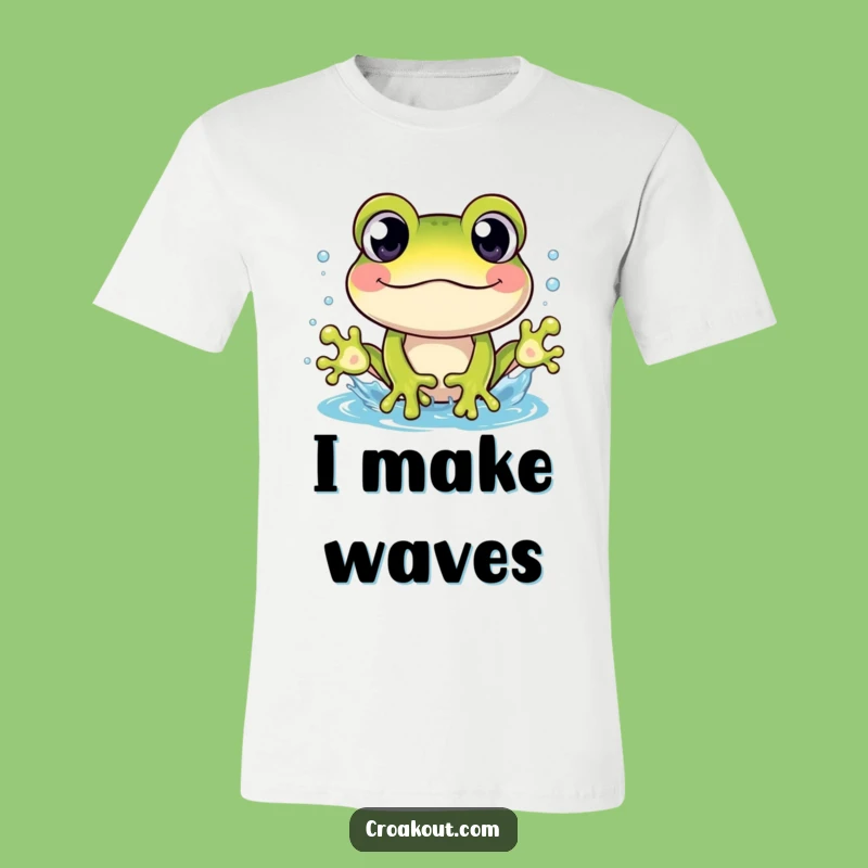 Funny Frog Splash T-Shirt: Cheerful Character's Wet Tee