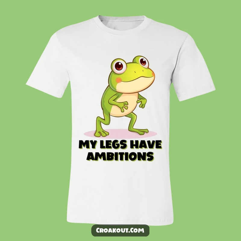 Funny Silly Frog T-Shirt: Long-Legged Hop Attempt, Hilarious Movement Gift