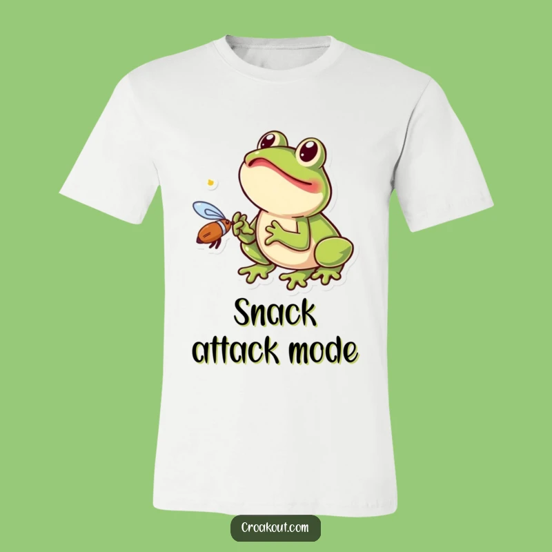 Funny Fly Catching Frog T-Shirt: Excited Amphibian Tee for Comical Moments