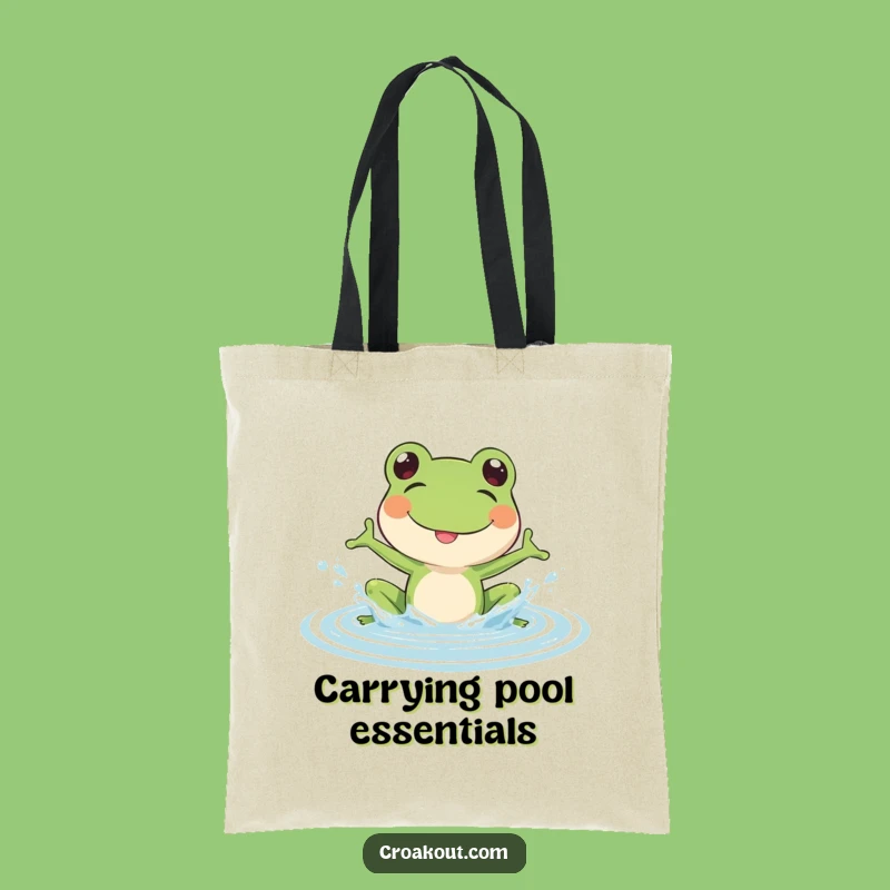 Funny Frog Splash Tote Bag: Carry Your Essentials with Watery Fun, Great Funny Gift