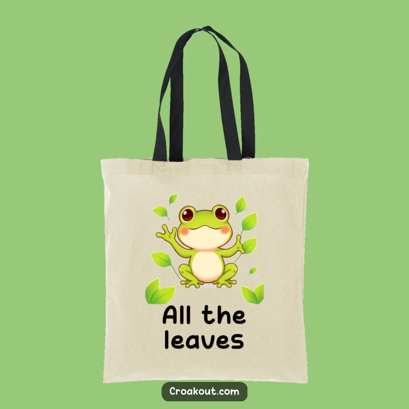 Funny Kawaii Frog Juggling Tote Bag: Happy Amphibian Carry-All for Daily Charm