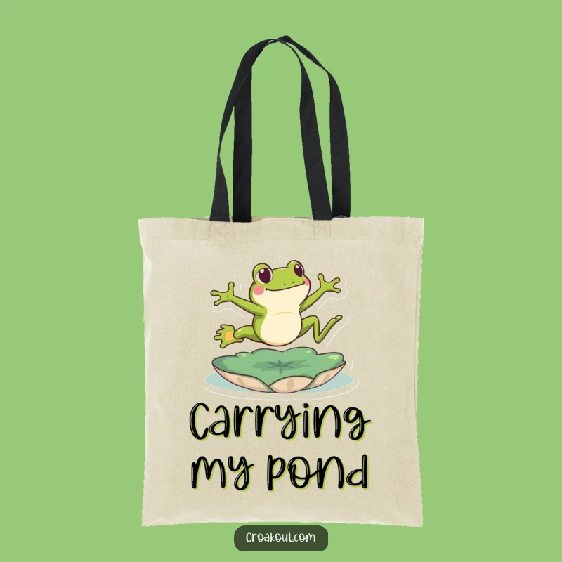 Funny Leaping Frog Tote Bag: Energetic Amphibian Carry-All for Daily Adventures