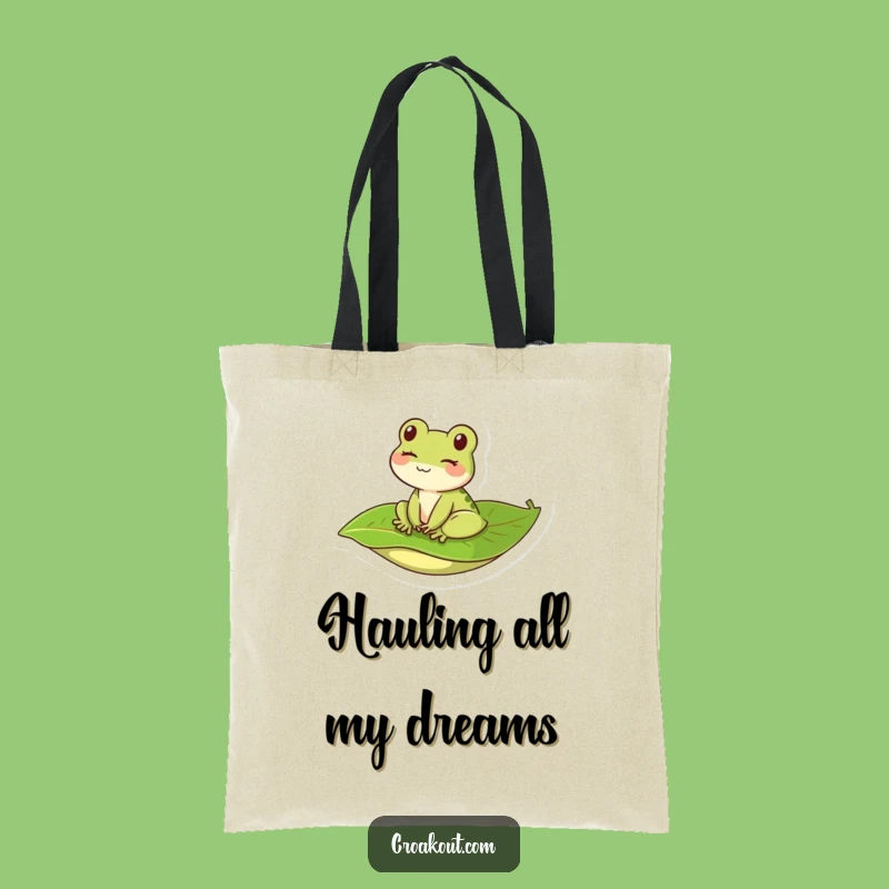 Funny Kawaii Frog Winking Tote Bag - Chic & Humorous Everyday Carryall